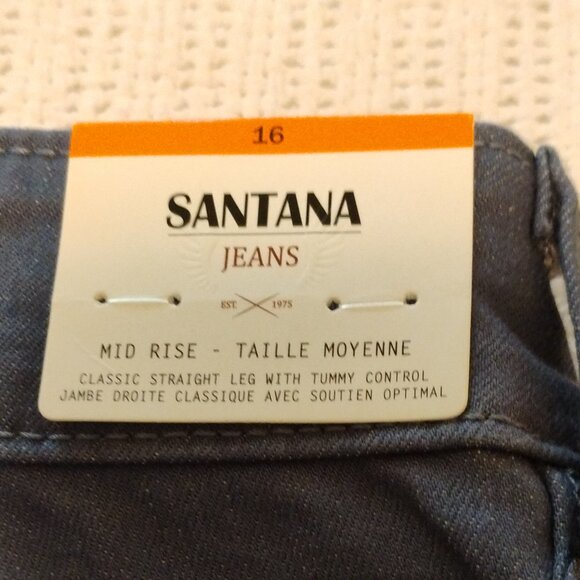 Santana Women's Jeans Classic Straight Leg Slate Blue Size 16 NWT - Picture 1 of 5